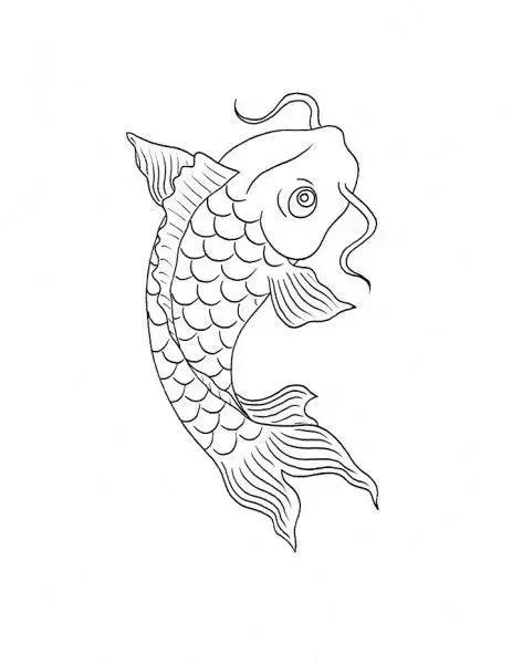 转运锦鲤简笔画,简笔画100种锦鲤图片