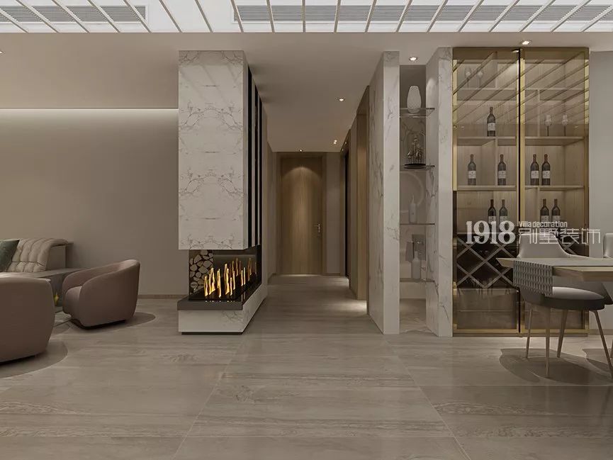 莫兰迪色北欧轻奢大平层,莫兰迪蓝色轻奢高级装修公寓