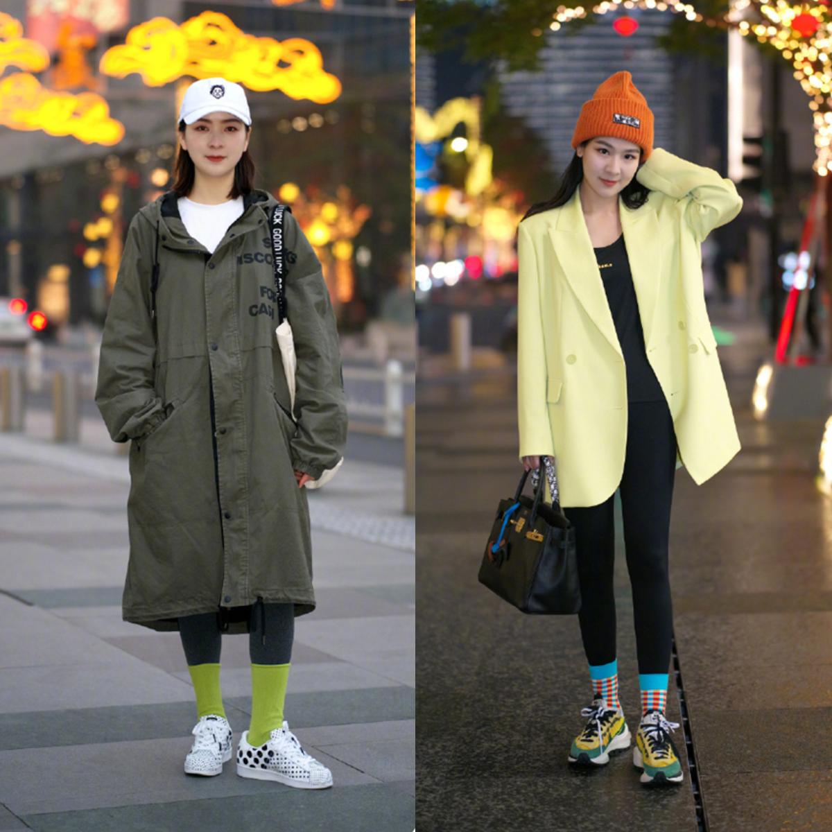 最近时尚圈刮起了一股“露袜”风：矮鞋+高袜，又美又飒很时髦