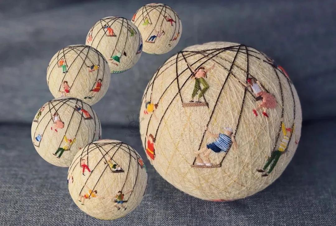 惊艳!“球上刺绣”你见过吗?她在球上绣出二十四节气,无数粉丝为之打call