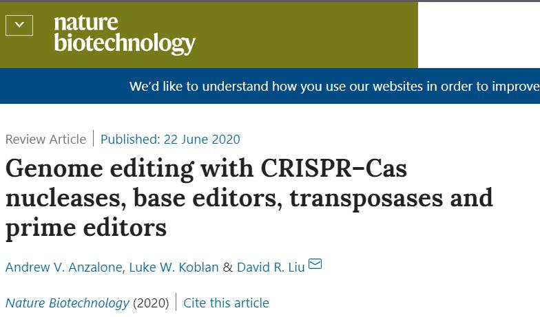 DavidLiu系统总结基因编辑的综述