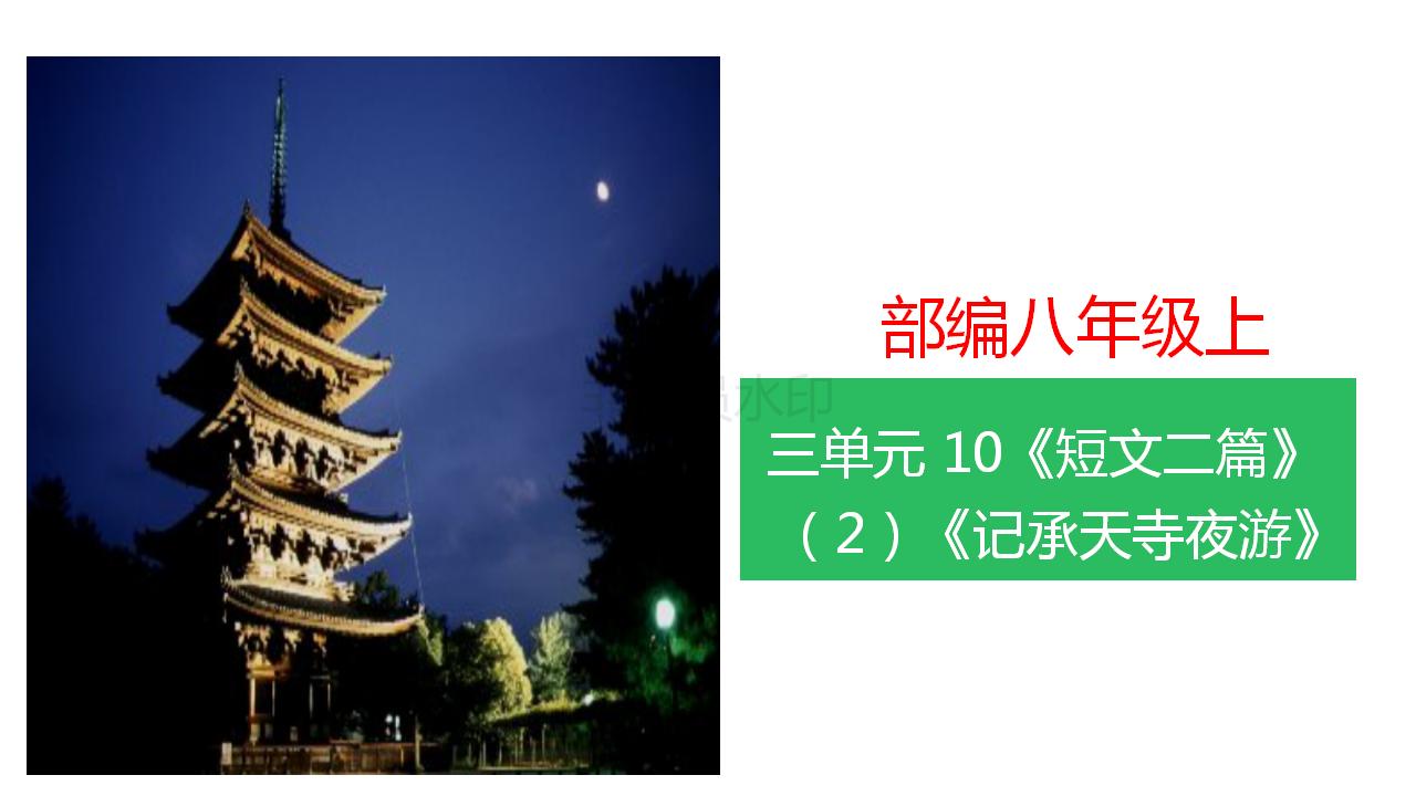 文言文记承天夜游和湖心亭看雪,记承天寺夜游公开课获奖教学实录