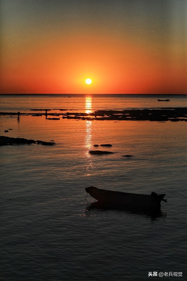 冬日大连观渤海,冬天大连看日落的海边