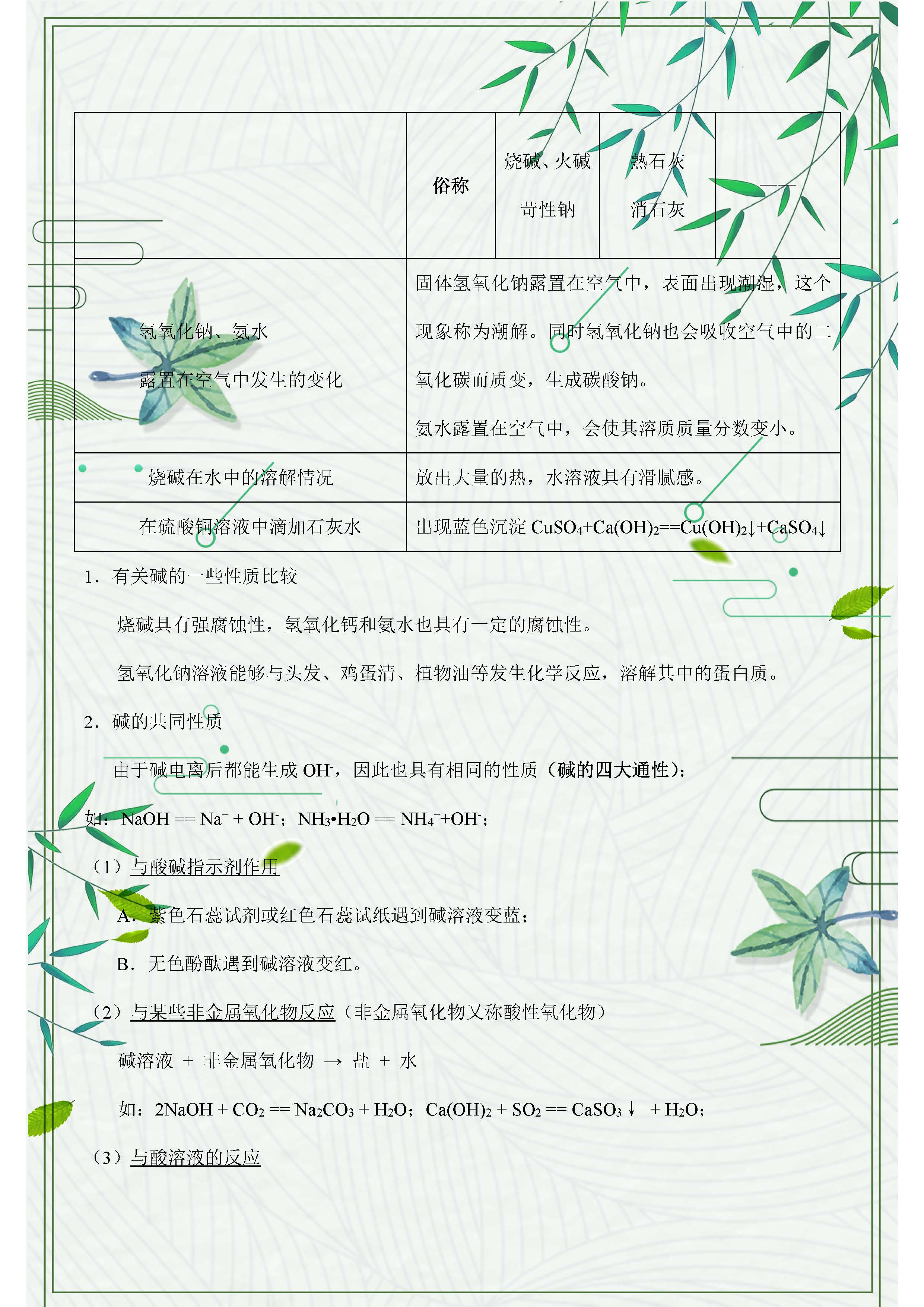 初三化学酸碱盐重点知识点归纳,初中化学酸碱盐十大知识点归纳