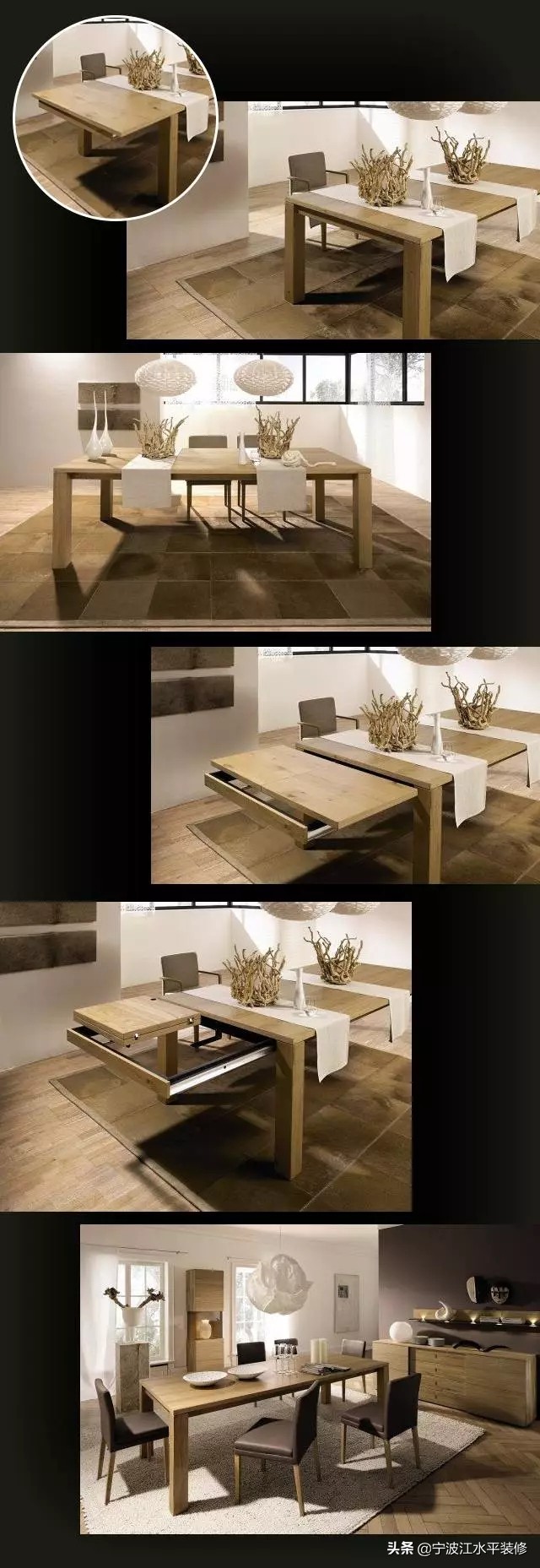 酒柜伸缩餐桌一体靠墙小户型,墙面餐桌折叠可伸缩小户型