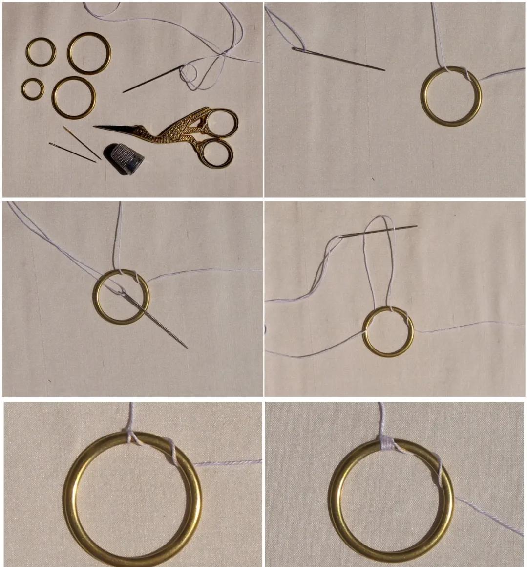 一个圆周边加一点装饰,用彩线做简单的小装饰