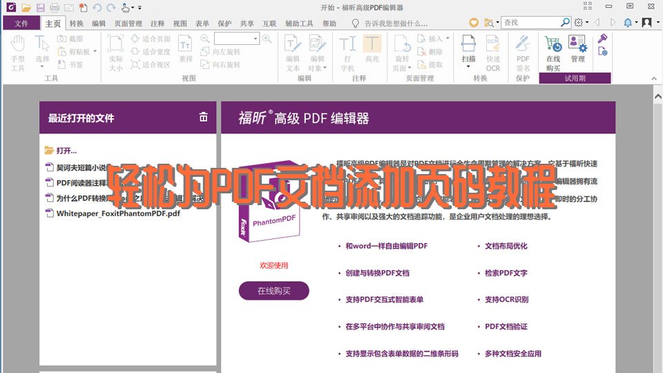 迅捷pdf编辑器如何任意页添加页码,福昕pdf如何添加页码