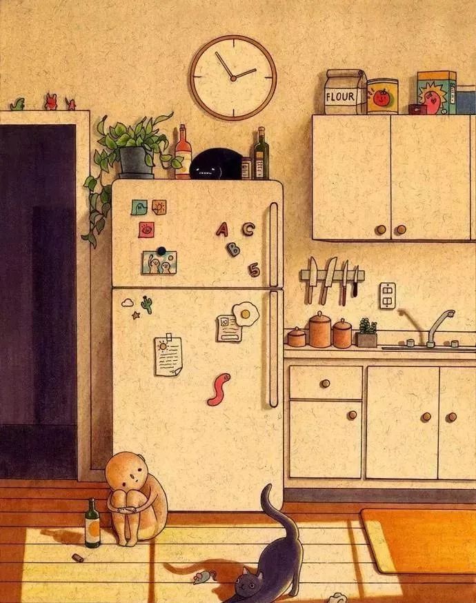 插画人物孤独唯美,插画师笔下的孤独