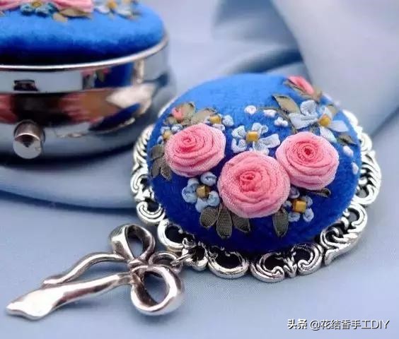 卷线绣的手工刺绣针法教程,喜字刺绣丝带绣