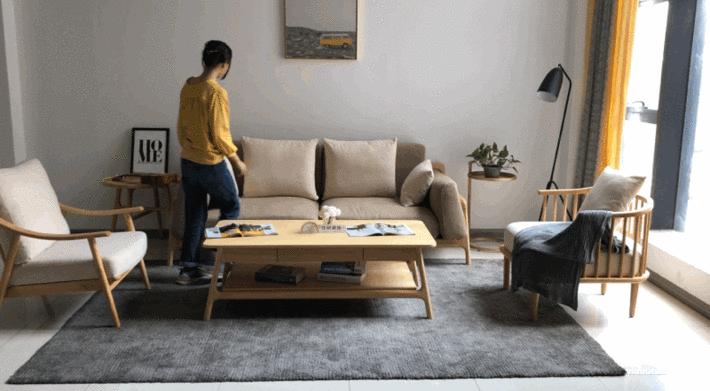 选好家具3件套，1小时打造北欧风客厅丨实测汉哲家具白蜡木系列