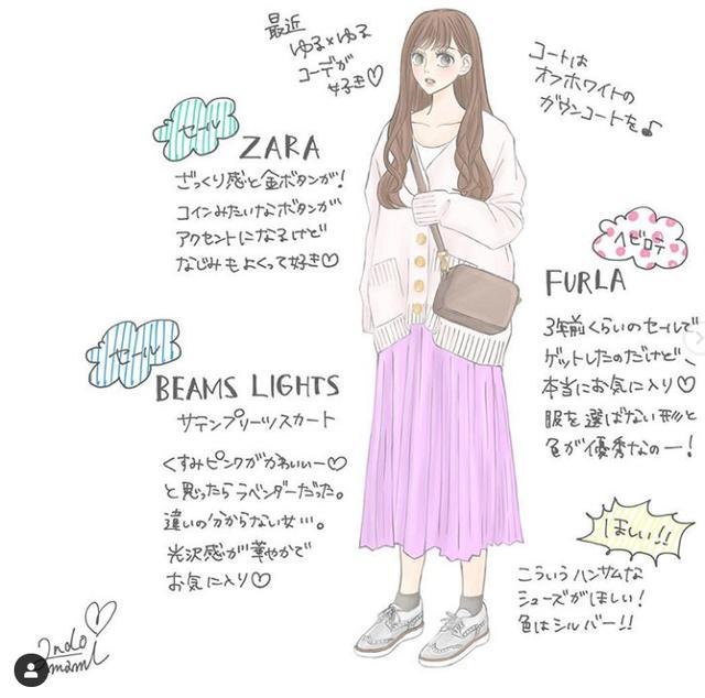 日系手绘穿搭秋冬,时尚穿搭潮流手绘