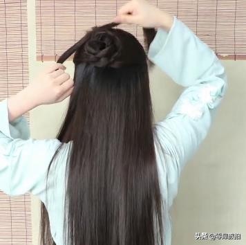 明制汉服无发包编发,适合汉服的半披肩发的编发教程
