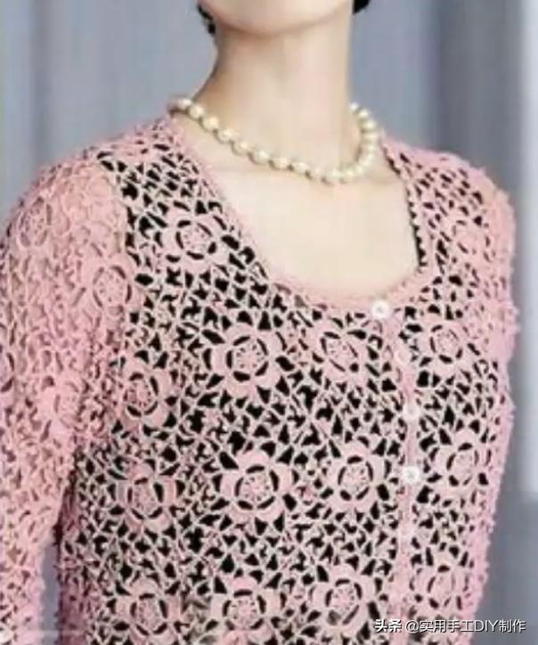 云帛蕾丝圆领披肩钩针图解,蕾丝棒针花样图解
