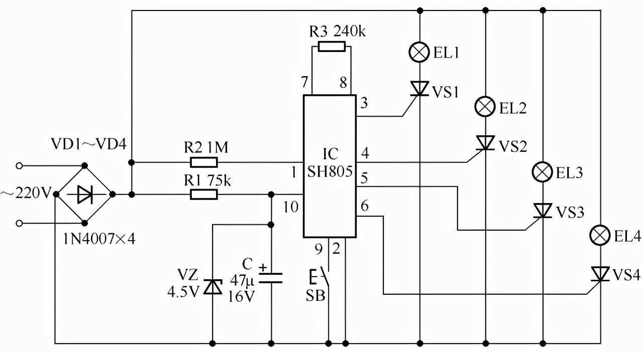 泛光照明控制原理图,线性驱动照明原理图解说明