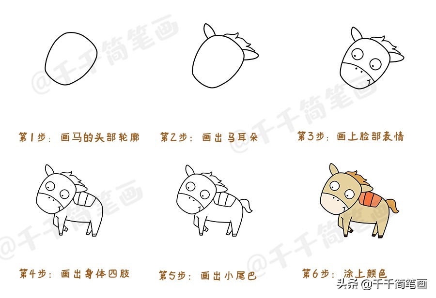 动物园里的动物简笔画简单又好看,10000种超萌动物简笔画大全