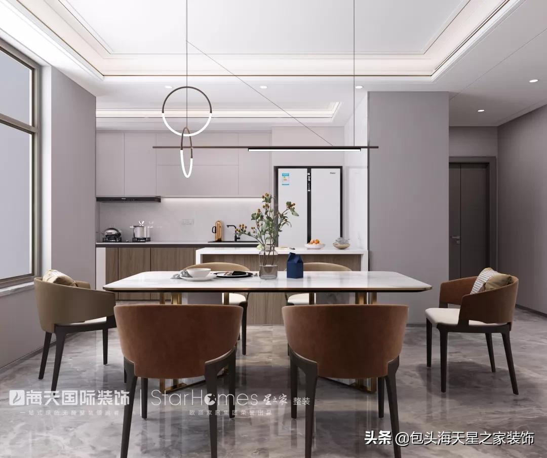 包头装修#奥林一号178㎡不过时的现代装修风格