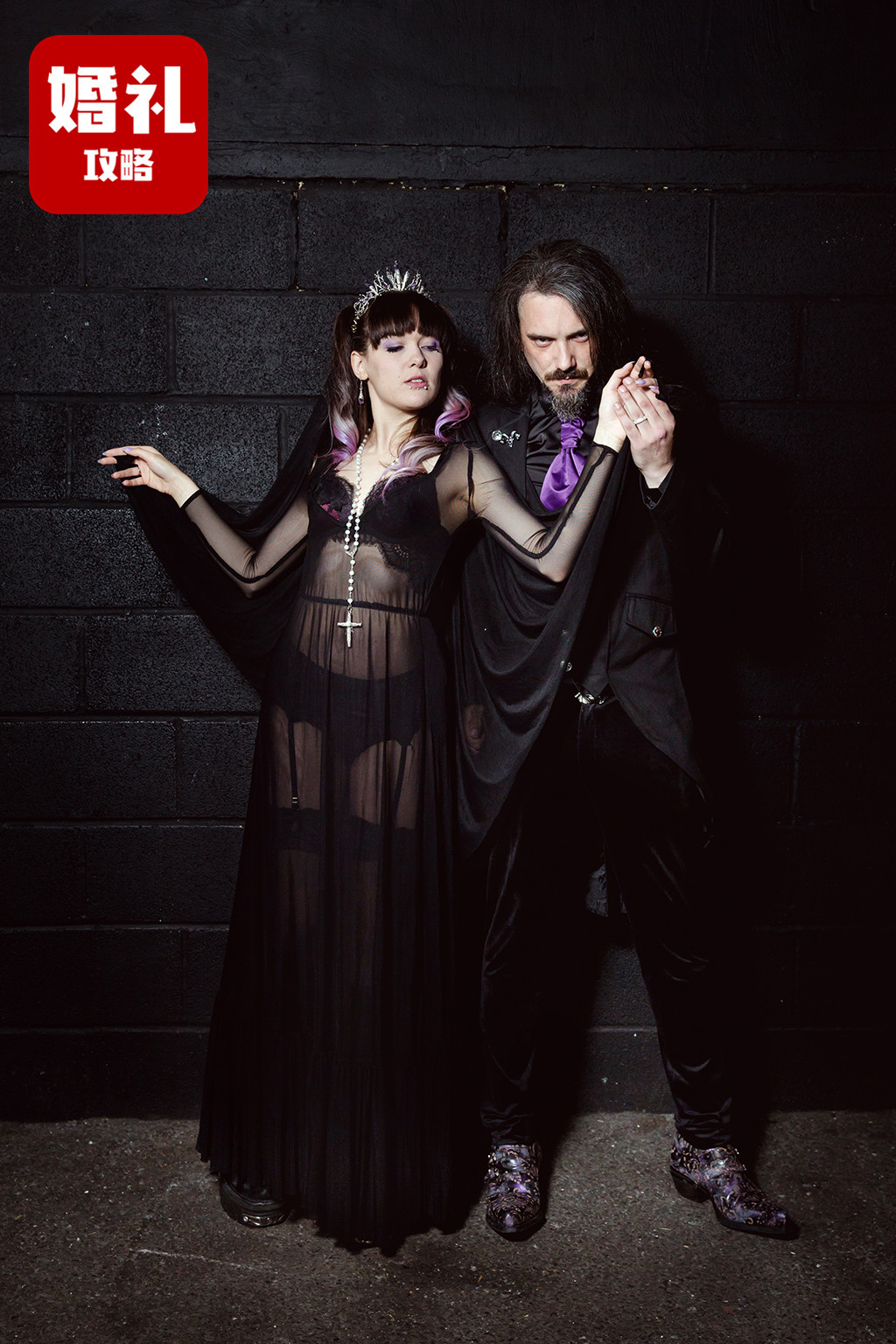 国外哥特风婚礼,英国婚礼玩儿哥特风
