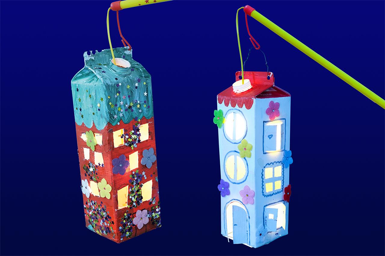 中秋灯笼手工简单又漂亮一年级,中秋儿童diy手提灯笼益智发光玩具