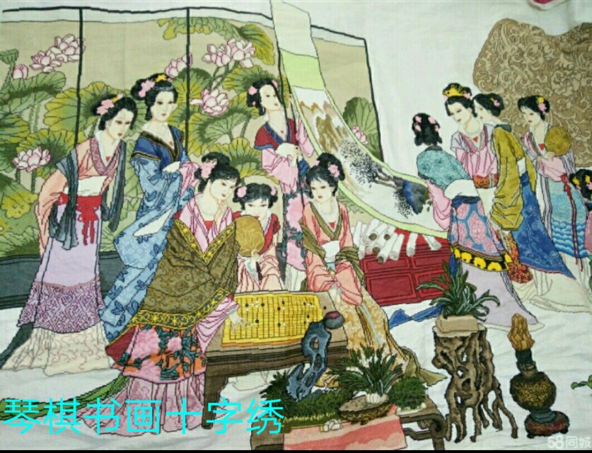 纯手工十字绣红楼梦群芳图价格,红楼梦琴棋书画十字绣成品价格