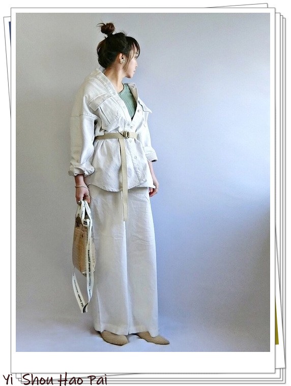 亚麻垂感裤搭配,杏色阔腿亚麻裤的搭配
