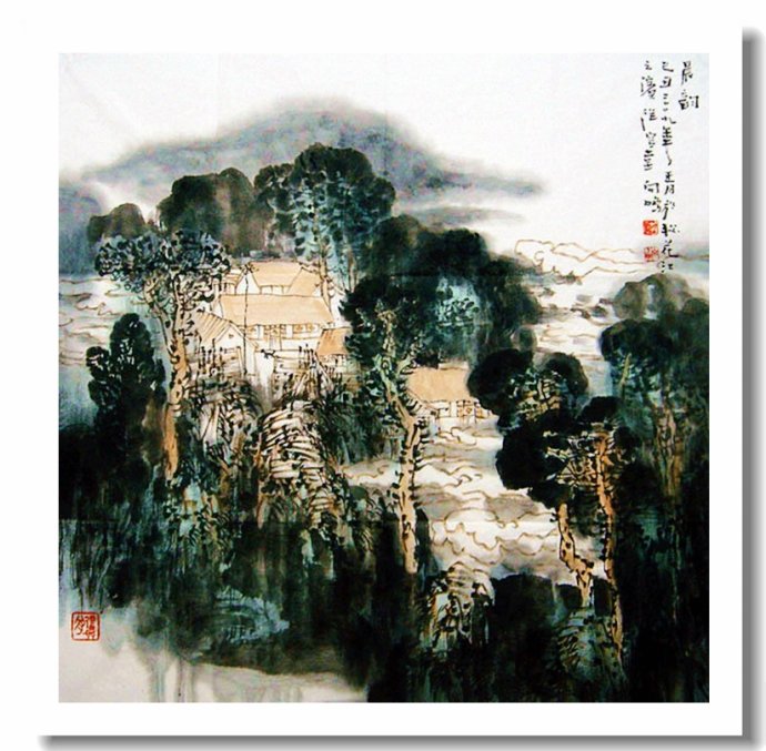 李向鸿山水画精品欣赏,李雁飞写意山水画