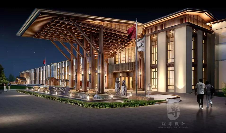 精品酒店门头设计,酒店创意门头设计效果图