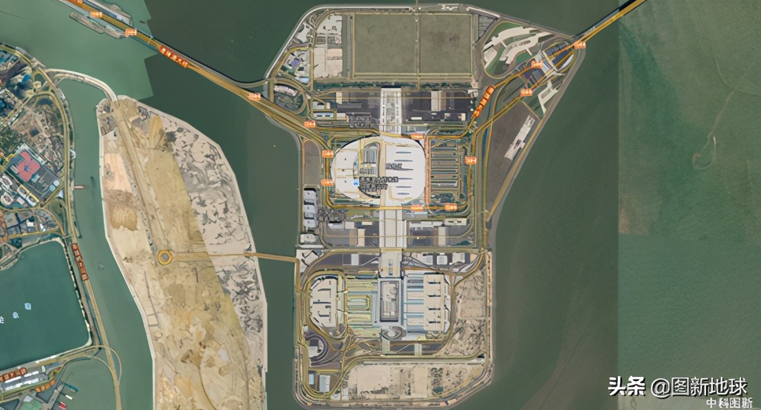 港珠澳大桥俯瞰全景真的太壮观了,港珠澳大桥人工岛俯瞰全景图