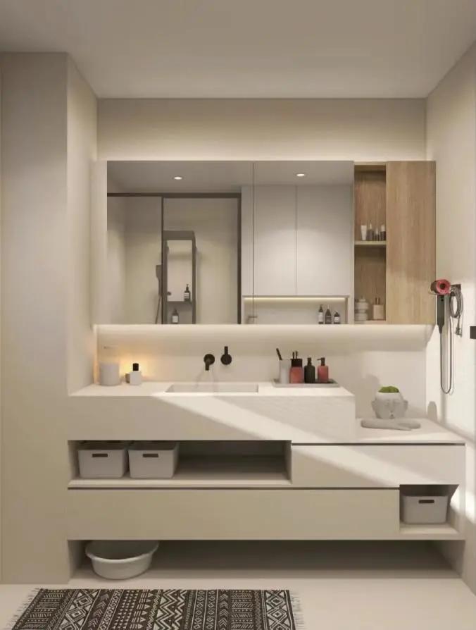 卫生间装修不能错过的浴室柜,小的卫生间如何选浴室柜