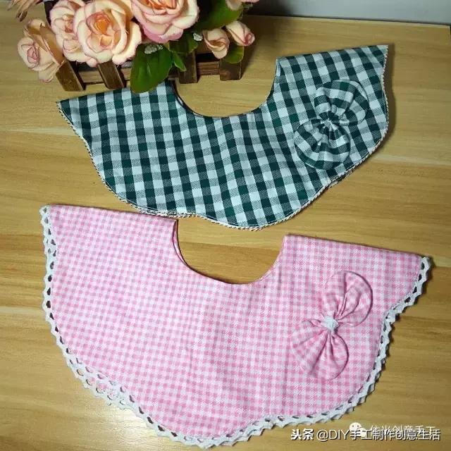 手工diy儿童厨房围兜,手工制作口水兜圆形