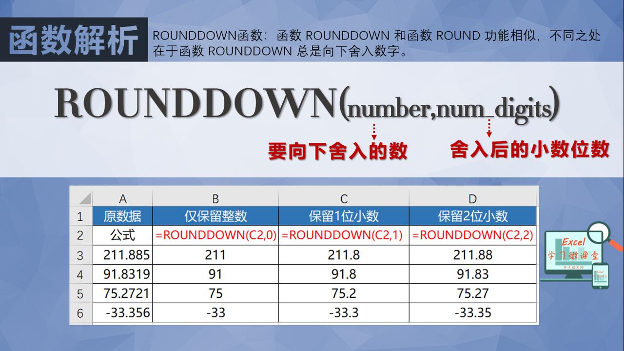excel的round取整公式怎么用,excel表中整数数值四舍五入后取整