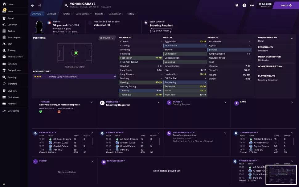 fm2021各位置最强球员排行,fm2021自由球员