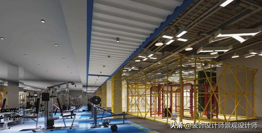 公司健身房设计效果图,书房健身房二合一设计效果图