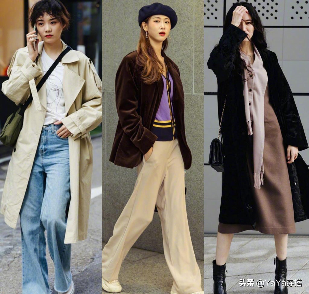 黑色韩国羊绒大衣搭配,韩系穿搭女生秋冬灰色大衣