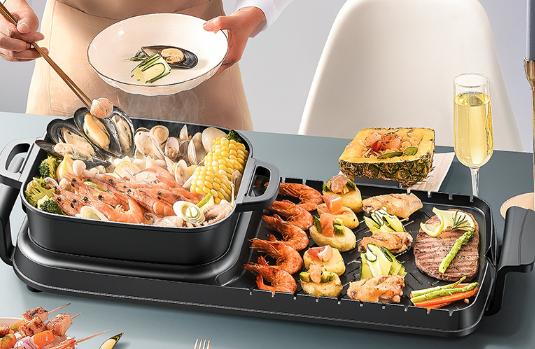 多功能烤涮烧烤一体锅,多功能涮烤锅火锅烤肉一体锅