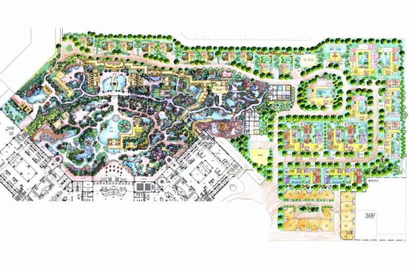 七星九龙湾沈阳,辽宁东南亚风温泉度假村设计报价