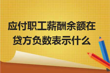 应付职工薪酬为贷方负数如何调账,应付职工薪酬余额出现贷方负数