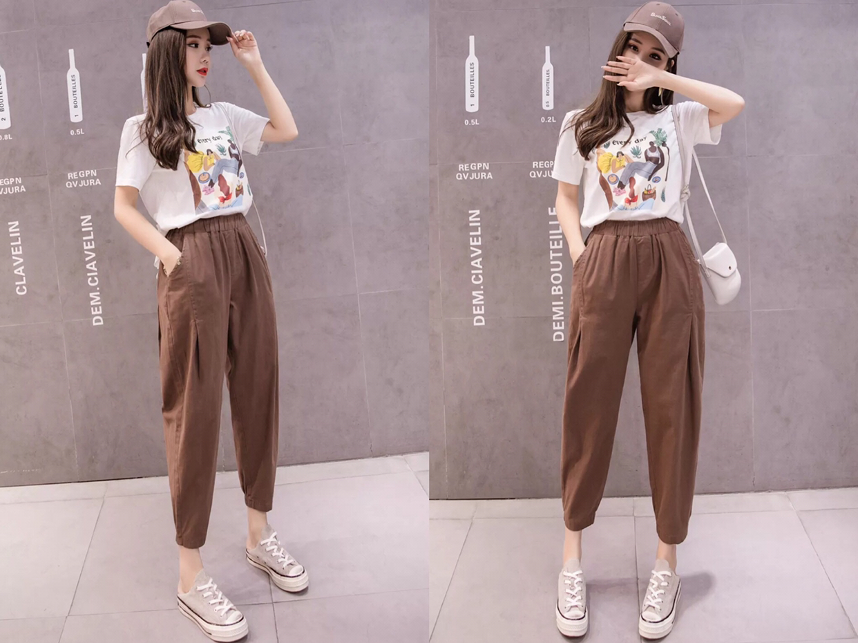 白色棉麻哈伦裤怎么搭配,夏季米白色哈伦裤该如何搭配