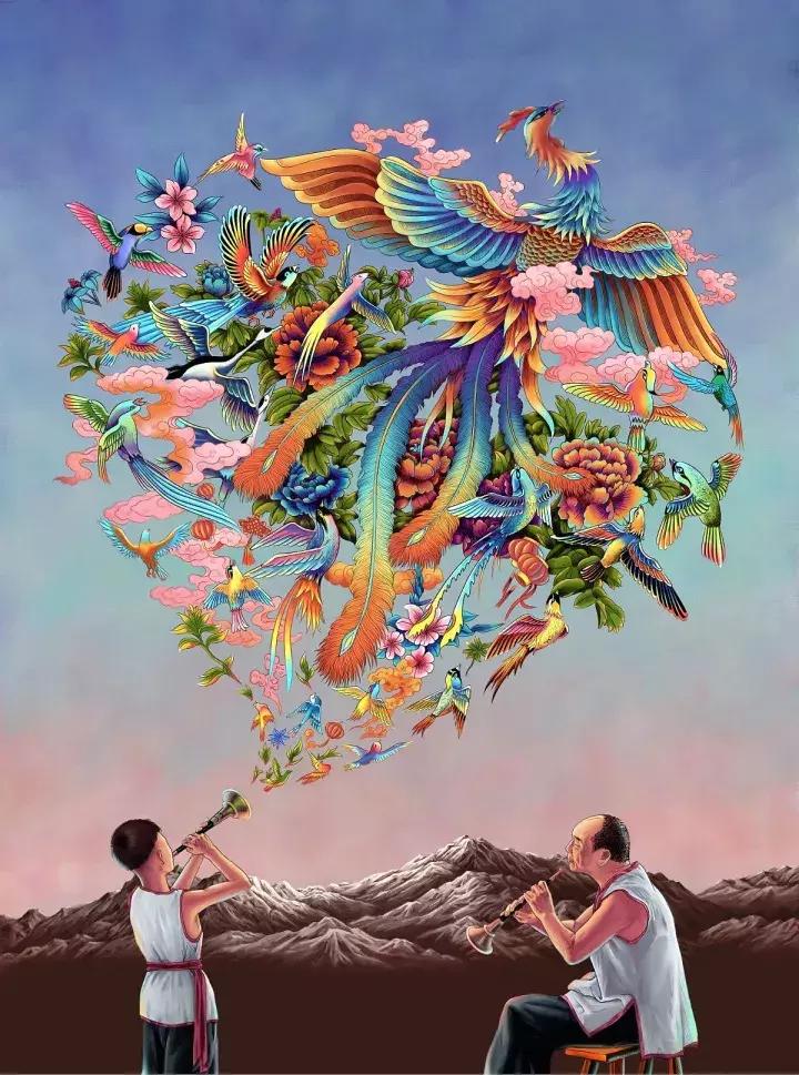 小央美水墨画作品欣赏,小央美人物画