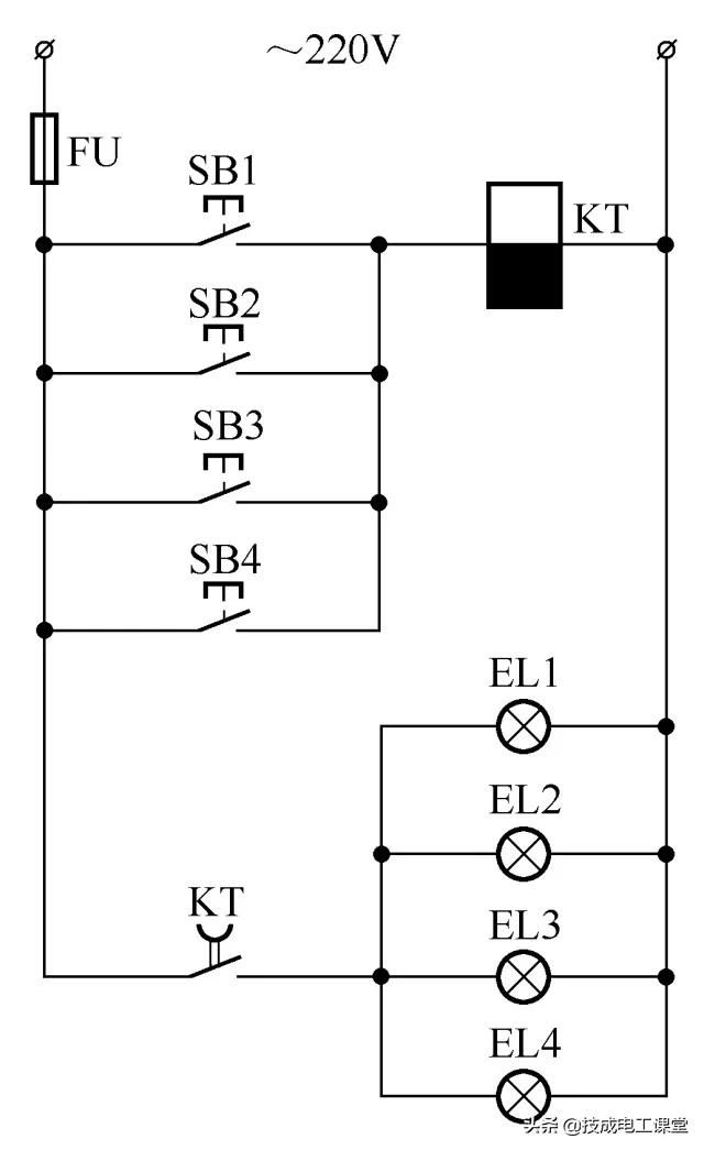 如何用三个开关控制灯的电路图,3个开关控制一盏灯接线方法