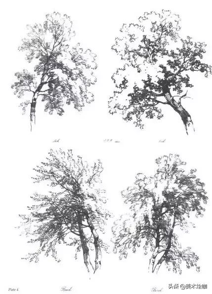 高清素描临摹风景图入门,素描画画教程7-12岁风景图