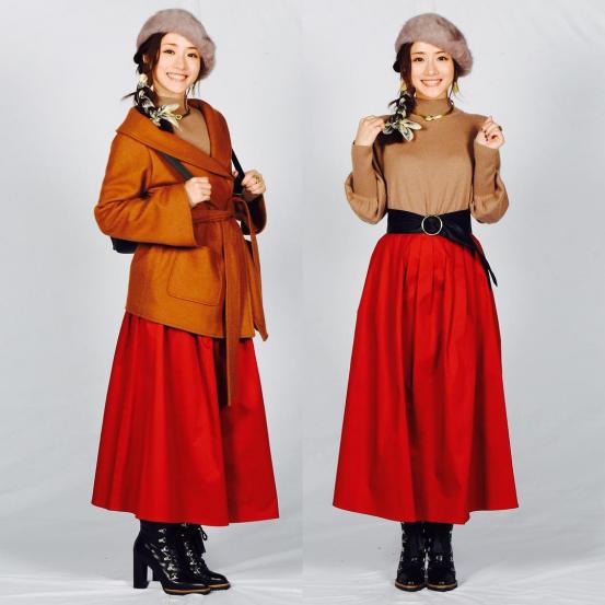 石原里美的短发穿搭,石原里美穿红衣服搭绿围巾