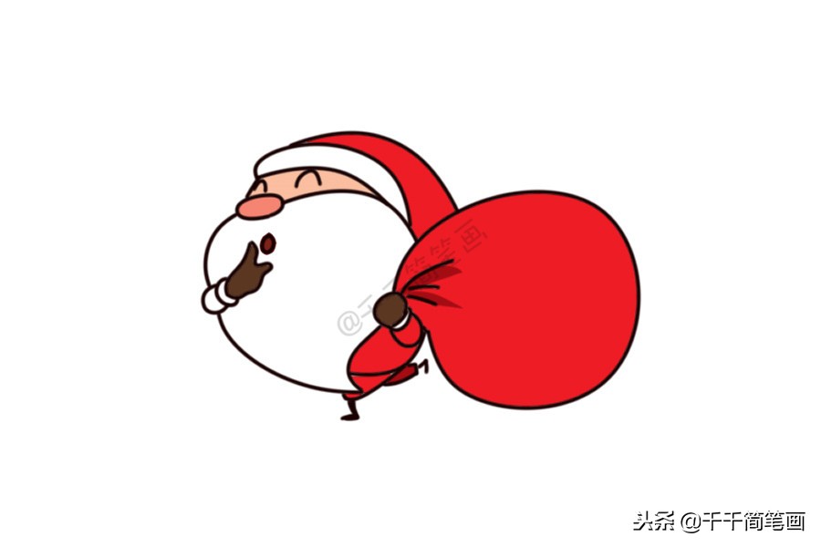 圣诞老人简笔画应该添什么,圣诞老人的礼物简笔画