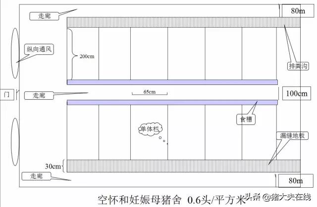 猪舍的平面设计图,现代规模化猪舍平面布局图