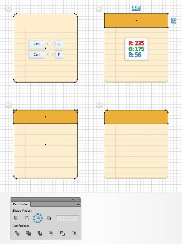 ai软件怎么做收藏夹图标,ai记事本图标制作