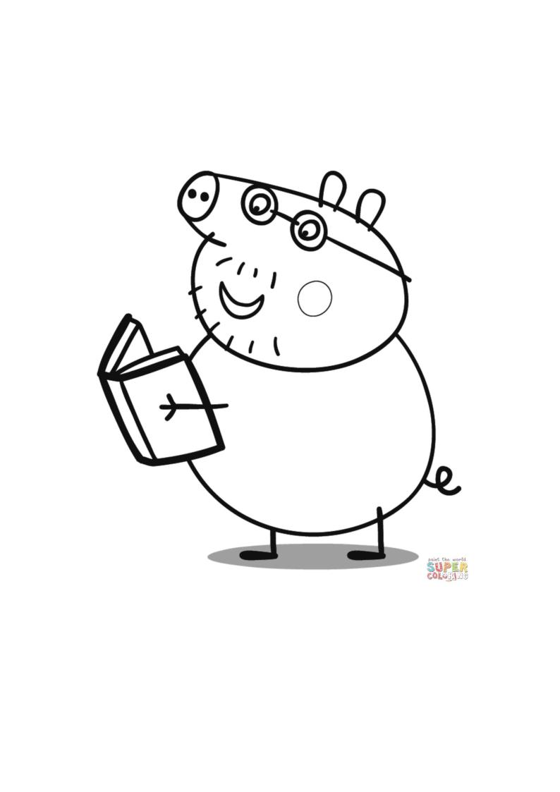 小猪佩奇填色画图片可打印,小猪佩奇填色小视频