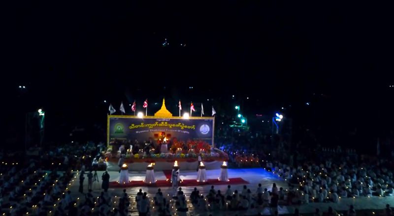 成千上万孔明灯视频,缅甸放飞孔明灯