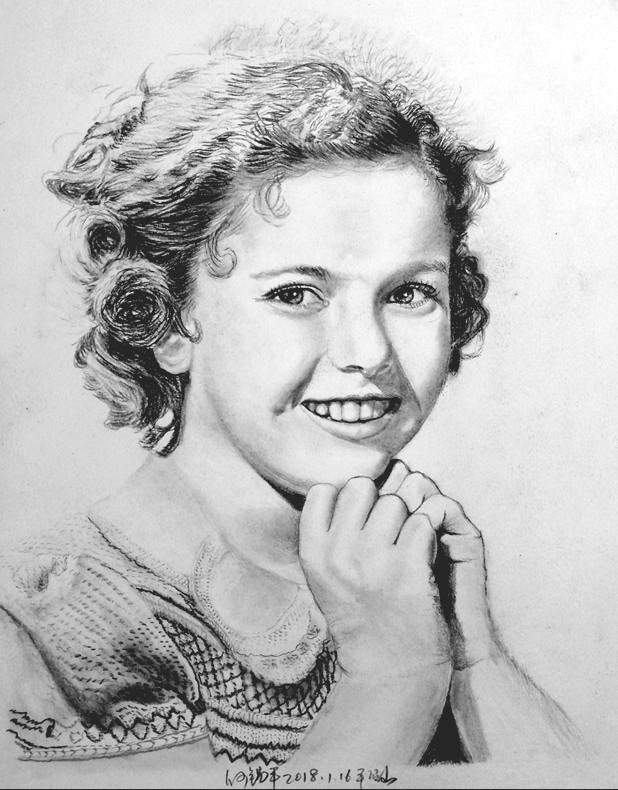 碳铅素描,明星彩铅素描画像图片