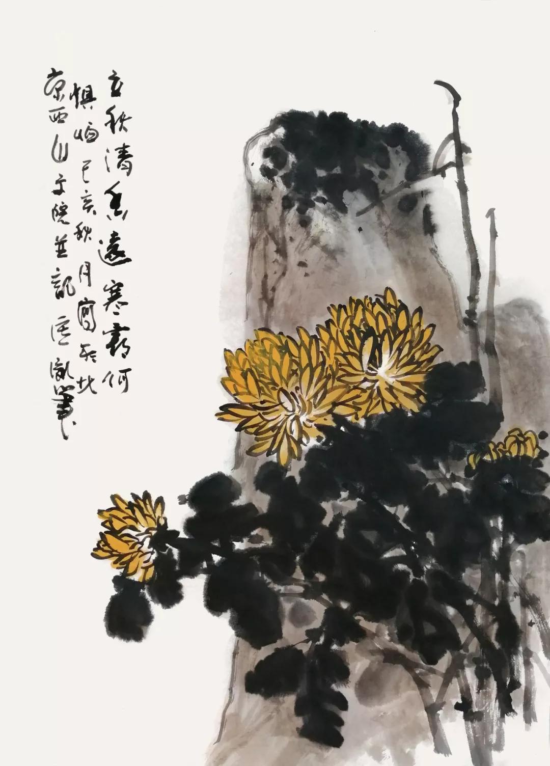 徐湛国画竹子菊花教学视频全集,国画菊花画法简单教学视频