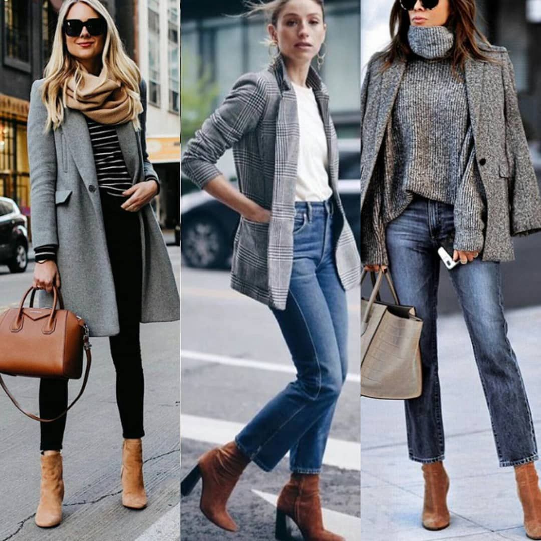 被靴子挑花眼怎么破？一双基础半靴三个组合方式，职场时尚挺简单