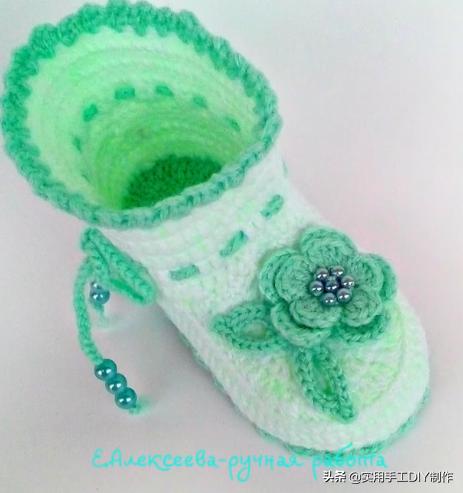 「针织作品」55款美美的蕾丝花朵宝宝鞋子，宝妈们不要错过哦